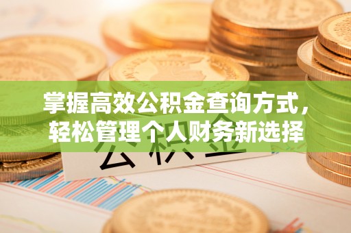 襄汾掌握高效公积金查询方式，轻松管理个人财务新选择
