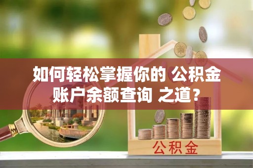 延平如何轻松掌握你的 公积金账户余额查询 之道？