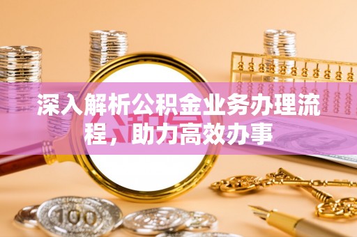 平武深入解析公积金业务办理流程，助力高效办事
