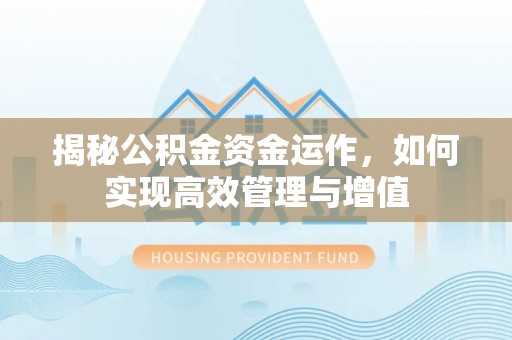 富里揭秘公积金资金运作，如何实现高效管理与增值